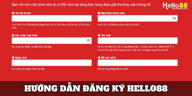 Hướng dẫn người dùng thao tác đăng ký Hello88 nhanh - chuẩn 